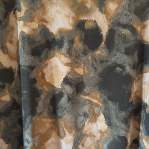 Calvin Klein 🫐 Green Yellow Camouflage 3/4 Sleeve Knit Top - Picture 4 of 7